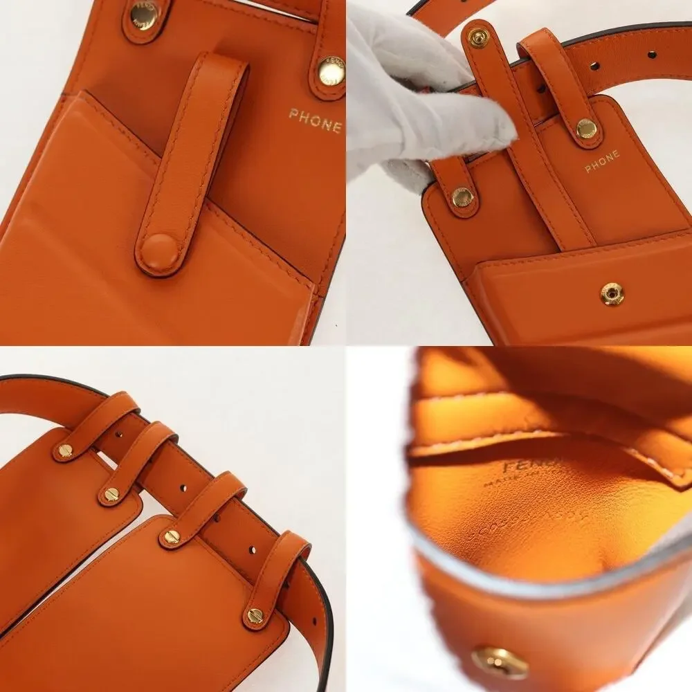 Fendi Leather Multi Accessory Belt Orange